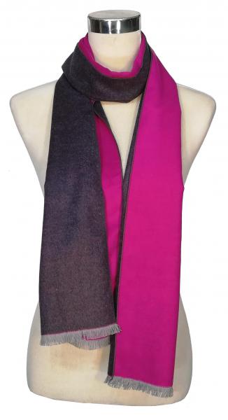 Scarf Shawl 100% Silk Flannel Pink Lila Anthrazit Dark Grey